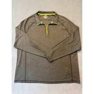 Paradise Collection 1/4 Zip Pullover Gray/Green Mens XXL
